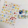 Dedyel New 5D Embossed Graffiti Nail Art Sticker Decal Cute Yellow Duck Hit Color Graffiti Colorful Flower Nail Art Embossing Sticker Hand Painted Graffiti Back Glue Nail Sticker for Nail Art DIY Design (2 Pcs)