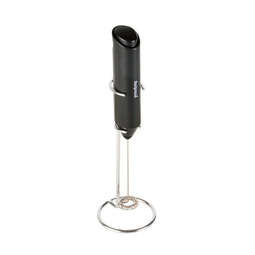 Restaurantware-Restpresso Electric Milk Frother, 1 Battery-Operated Electric Foam Maker - With Stand, Stainless Steel Whisk, Black Handheld Coffee Frother, For Cappuccino, Matcha Or Latte