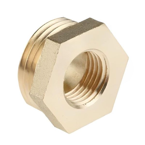 1 1/2" x 1" Brass Hexagon Threaded Bush