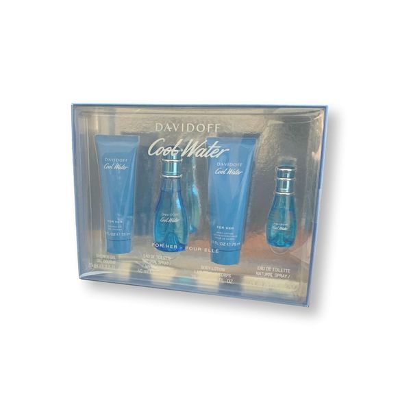 Davidoff Cool Water 1.7 EDT spray+ 2.5 lotion+ 2.5 gel+ 15ml edt Womens SET NIB