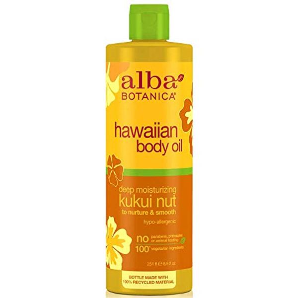 Alba Botanica Kukui Nut Organic Body Massage Oil, 8.5 Ounce - 6 per case.