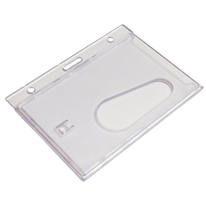 Customcard ltd® Clear Enclosed ID Card Badge Holder Pack of 50 - Online ...