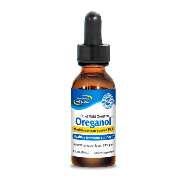 NORTH AMERICAN HERB & SPICE Oreganol - 1 fl. oz. - Unprocessed, Wild, Organic Oregano Oil - Mediterranean Source P73 - Non-GMO - 432 Servings