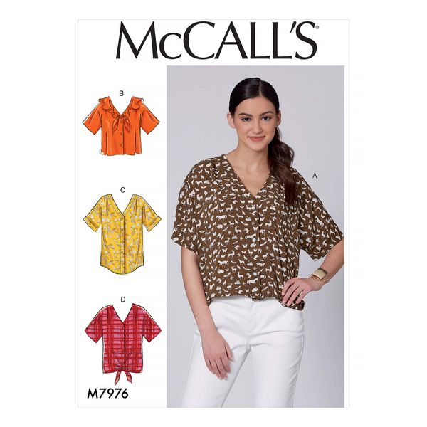 McCall Pattern Company McCall's Women's Loose-Fitting Short Sleeve Blouse Sewing Patterns, Sizes 16-22, various