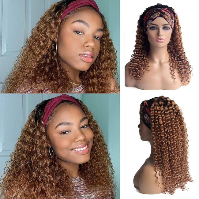 Smooth Wavy Hair w/ Headband - Brown