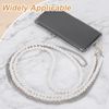 [uxcell] Pearl Crossbody Phone Lanyard with Tether Patch Phone Chain Strap Silver