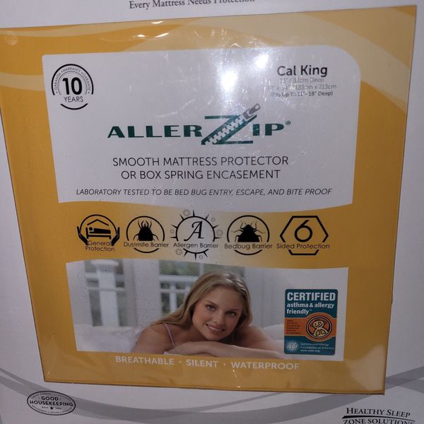 PROTECT-A-BED~ CAL KING ALLERZIP® Mattress Protector/Box Spring Encasement -NEW