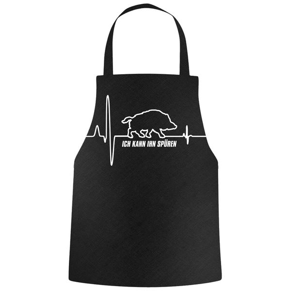 Barbecue Apron with Sayings Keiler Heartbeat, black