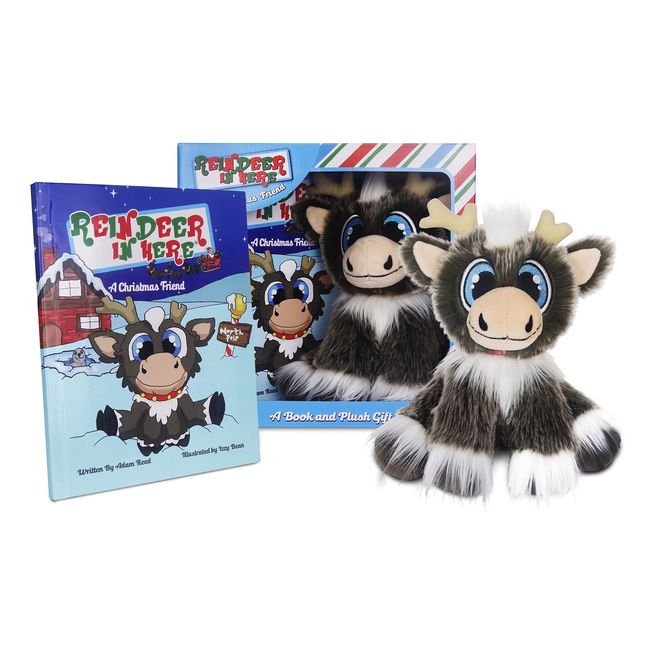 Reindeer In Here (2018 Edition) Book & Plush Gift Set, Book with Reindeer Plush Stuffed Animal, for New 2022 Keepsake Edition Scroll Down & Click Newer Model