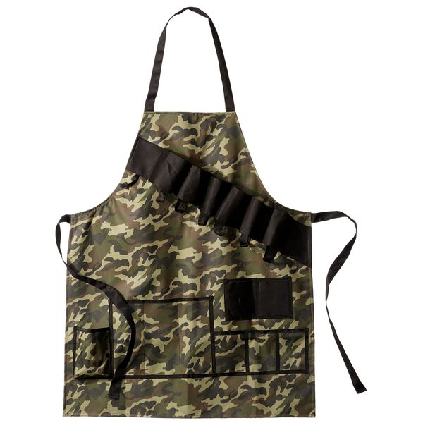 EZ DRINKER Grill Master Grill Apron and Accessory Holds Beverages and Tools, Camouflage, One Size Fits All (CAM-APRON)