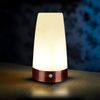 Auraglow Wireless PIR Motion Sensor Table Lamp Super Bright LED Battery Powered Hallway Night Light - Round - 2 Pack