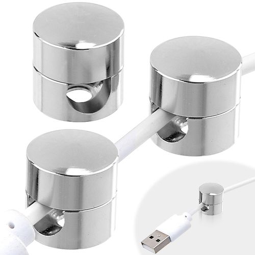 CustomyLife 3Pcs Cable Anchors for Desk, Gun Metal Cord Anchors Holder Aluminum Wire Organizers Adhesive Adjustable 2-in-1 Cord Clips Charger Cable Management for Nightstand Office Home Desktop Wall