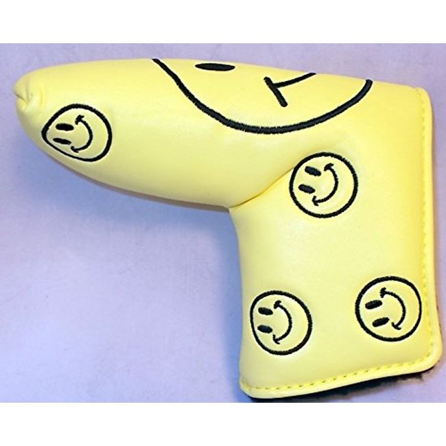 Guiote Yellow Blade Putter Cover w/Embroidered Smileys