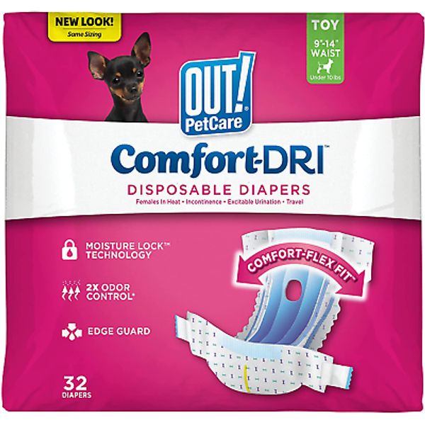 Pet Care Disposable Female Dog Diapers | Absorbent with Leak Proof Fit | Toy, 32