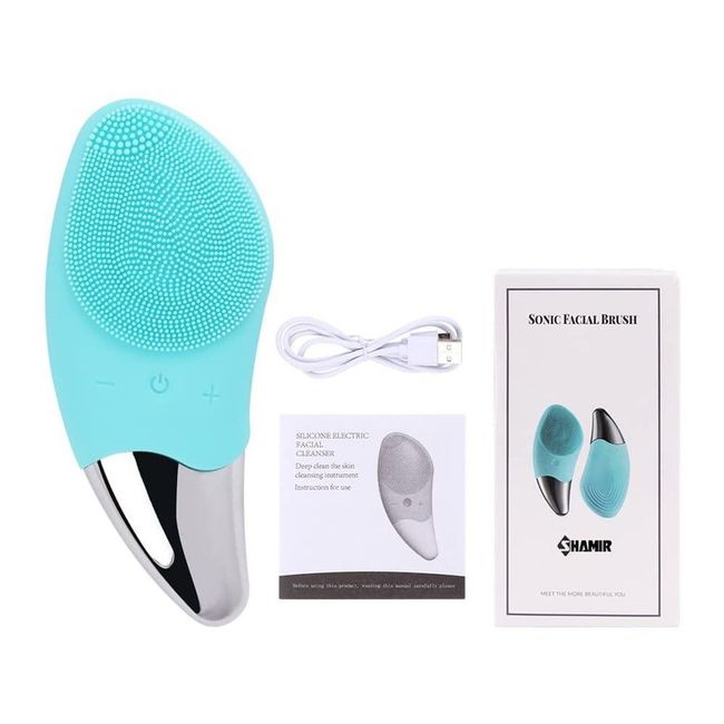 Electric Facial Cleansing Brush Deep Cleaning Remove Face Silicone Beauty Eye Massage Tool Silicon Metal