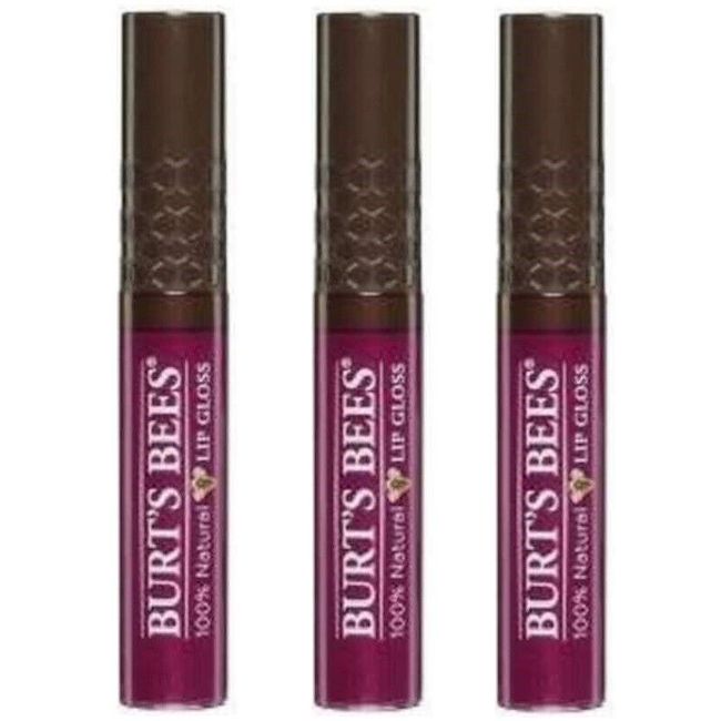 3 Pack Burt's Bees Burgundy Shimmer Lipgloss 100% Natural 269 Starry Night