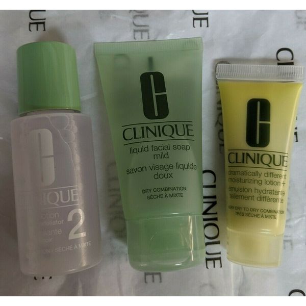 Clinique 3 Step Dramatically Moisturizing Lotion+Facial Soap+Clarifying Type 1/2