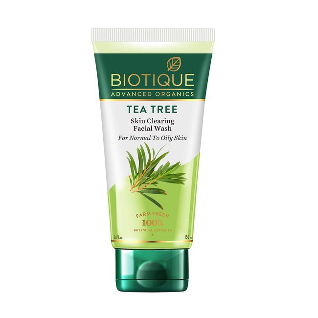 Biotique Tea Tree Skin Clearing Facial Wash, Normal to Oily Skin Face Wash, 150ml