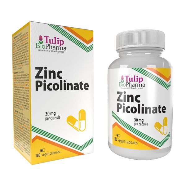 Zinc Picolinate 30mg 180 Vegan Capsules, 3rd Party Lab Tested, High Strength Supplement