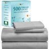 Luxury Cotton Sateen Full Sheets Set - Light Grey Sheet Set, 500 Thread Count 10