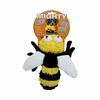 MIGHTY- Microfiber Medium Bee- Made with Squeaker Balls & Minimal Stuffing. Strong & Tough. Interactive Play. Machine Washable & Floats
