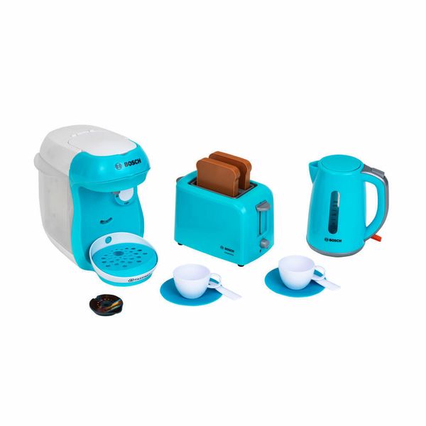 Theo Klein Bosch breakfast set 2021 9 pcs coffee maker toaster toy