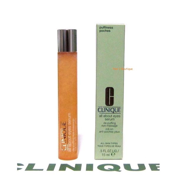 CLINIQUE All About Eyes Serum De-Puffing Eye Massage Roll-On (.5oz/15mL) FULL SZ