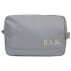 Personalised Embroidered Initials Travel Accessory Wash Bag (Silver Grey)
