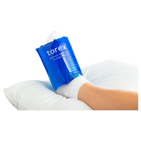 Torex Professional Hot and Cold Therapy - Roll-On Cold Therapy Sleeve (Large) - Reusable Gel Ice Pack for Calf, Knee, and Thigh - fits 15" to 21"