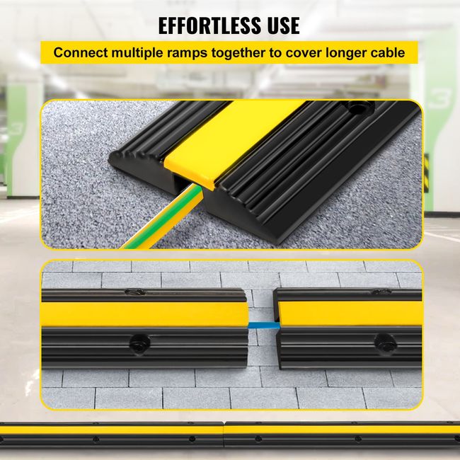 VEVOR 5 Channel Rubber Electrical Wire Cable Protector Ramp. Cover Guard Warehouse