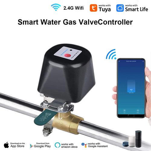 Wengart WiFi Smart Valve MD100A,Tuya App 2.4Ghz Compatible with Alexa,Google Assistant,Manually Open Valve Manipulator