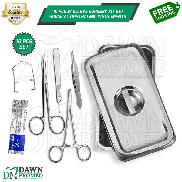 10 Pcs Basic Eye Surgery Kit Set With Box Surgical Ophthalmic Instruments