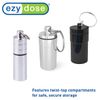 EZY DOSE Keychain Pill Box and Medicine, Vitamin Container, Safe for Money & Travel Items, Metal Canister, Easily Store Nitro Heart Pills, Small Compartments, BPA Free