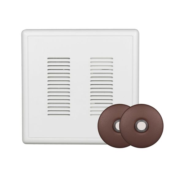 PrimeChime Plus 2 Electric Doorbell Kit - Doorbells for Home - Includes Selectable Ring Chimes - Stucco Button, Architectural Bronze - NICOR Lighting