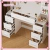 White Vanity Set with 11 Led Lights Makeup Desk Mirror Dressing Dresser Table