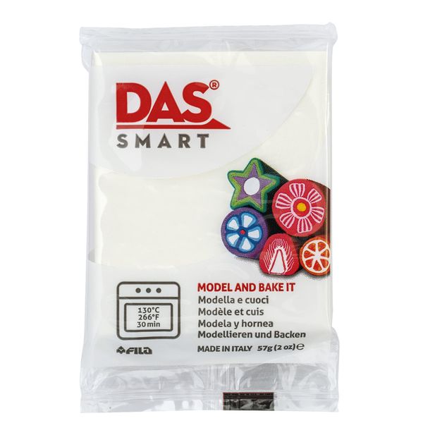 DAS Smart Oven Bake Modelling 56g Clay, White, Ideal for Children and Hobbyists