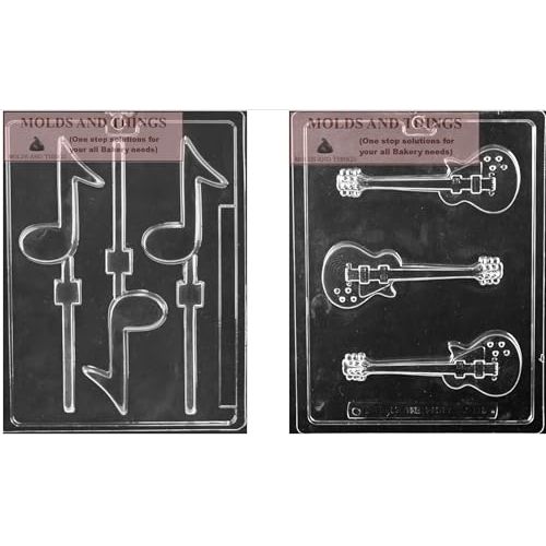 Musical note Guitar Electric guitar Musical instrument Chocolate Candy Mold With © Candy Making Instruction -