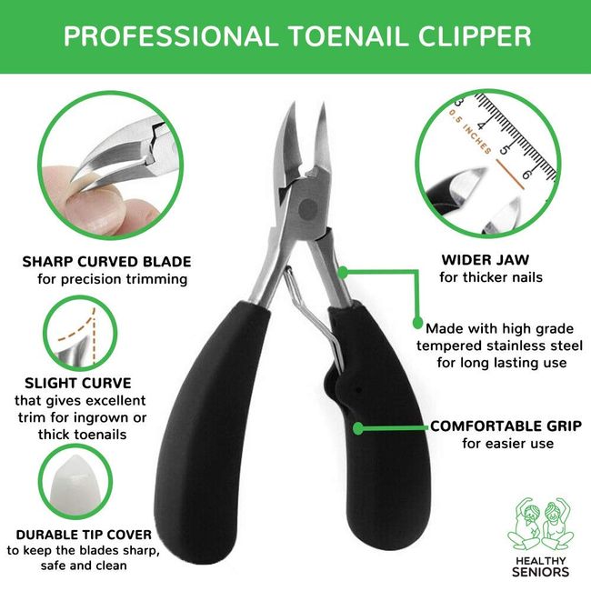  Toenail Clippers for Seniors Thick Toenails - Wide Jaw