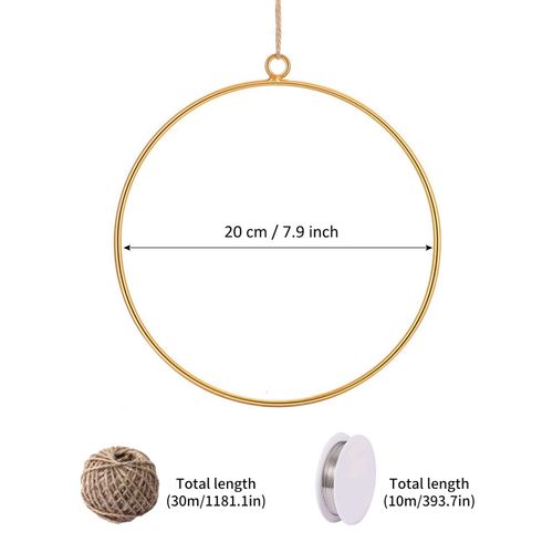 Floral Metal Hoop Wreath Frame Geometric Frame Wall Art Macrame Hoops Artificial Flower Garland Wire Hanging Hoop Rings for DIY Flower Arrangement Crafts Dreamcatcher Rings and Macrame Hoops (4pcs)