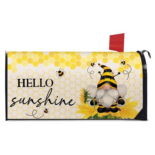 Zifmrtrwn Spring Summer Mailbox Covers Summer Bees Gnomes Letter Box Cove Magnetic Waterproof Mail Wraps for Outdoor Yard Garden Standard Mailbox Decor-21 x18
