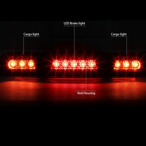 DNA MOTORING 3BL-F15015-LED-RD Red Lens LED High Mount 3rd Third Brake Light [Compatible with 15-20 Ford F150 / 17-20 F250-F550 SD]