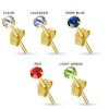 AZARIO LONDON 9K Solid Yellow Gold with 3MM Red Crystal Stone Stud Earring