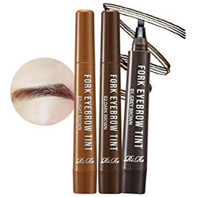 RiRe Fork Eyebrow Tint / Fork Eyebrow Tint / Lasts 8 Days Per Use (1. Gray Brown)