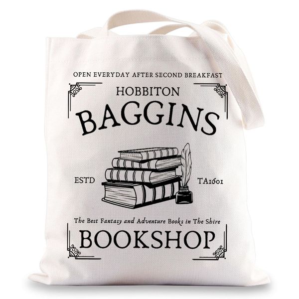 MYSOMY Baggins Bookstore Tote Bag Lord Rings Inspired Gifts Baggins Bookstore Gifts The Shire Gifts (Baggins ESTD UK)