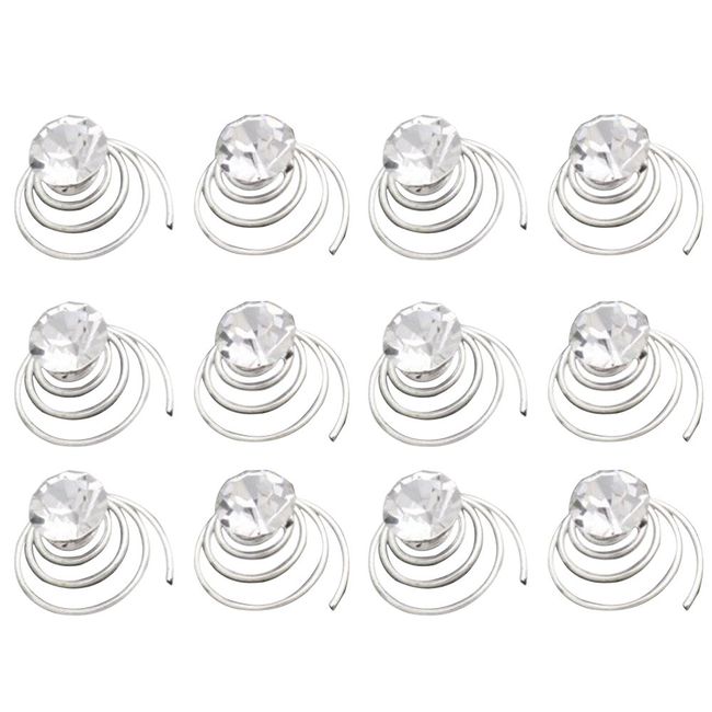 Bluelans® 12 X Spiral Twist Crystal Bridal Wedding Clip Hair Pins