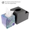 BTSKY Linen Square Tissue Box With Multi-Function Side Pocket Organizer For Remote Control Cosmetics Pen Pencil - Tabletop Cube Tissue Box Napkin Holder Storage Box, Grey