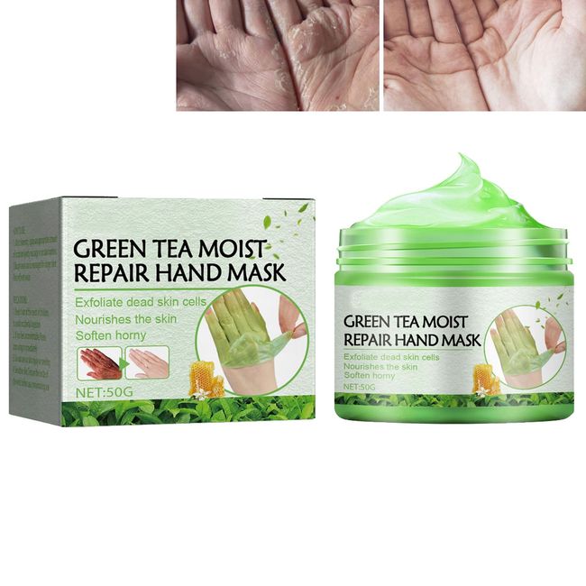 Green Tea Anti-Wrinkle Hand Mask,Peel Off Hand Wax Mask,Green Tea Repair Hand Mask,Callus Removal Hand Peeling Mask,Hand Skin Treatment Cream Portable Green Tea Hand Mask