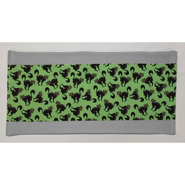 Halloween Cats on Gray Terrycloth Bathmat