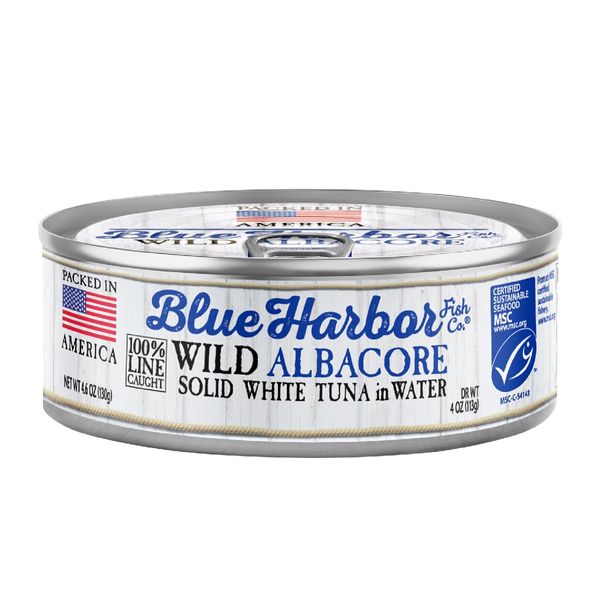 Blue Harbor Fish Co. Wild Albacore Solid White Tuna in Water with Sea Salt - 4.6 oz Can (Pack of 12)