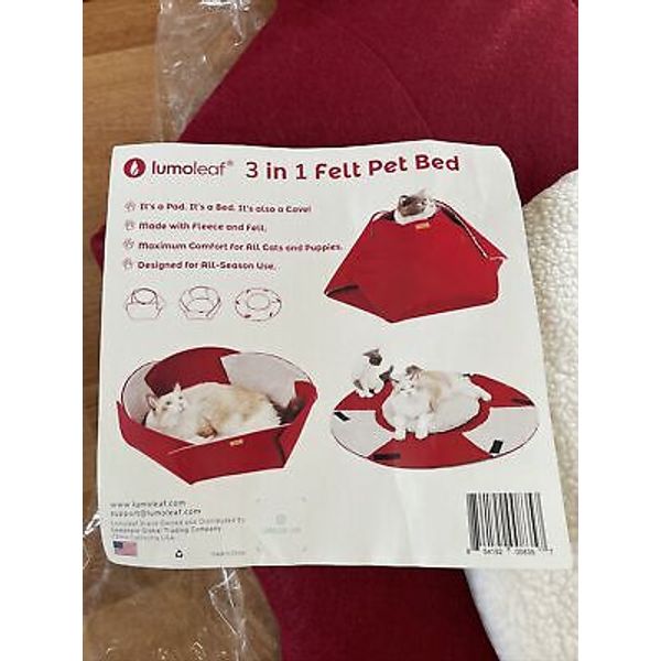 Cat Pet Bed Fabric Felt Pad  Cushion Fleece Cave 3 in 1 Felt Pet Bed